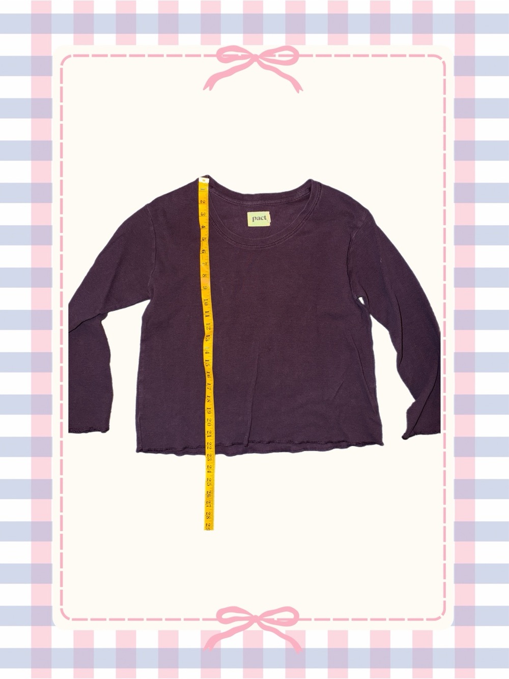 PACT Long Sleeve Purple Ribbed Tee - Picture 5 of 5